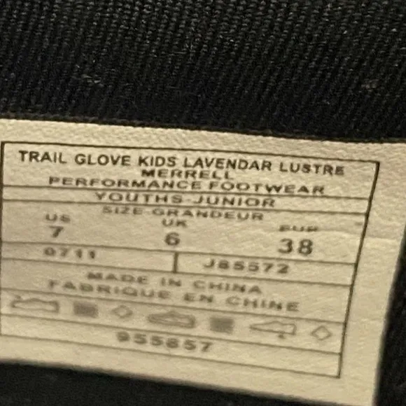 🆕 Merrell Barefoot Trail Glove Vibram Youth Girls Size 7 Shoes lavendar Lustre
