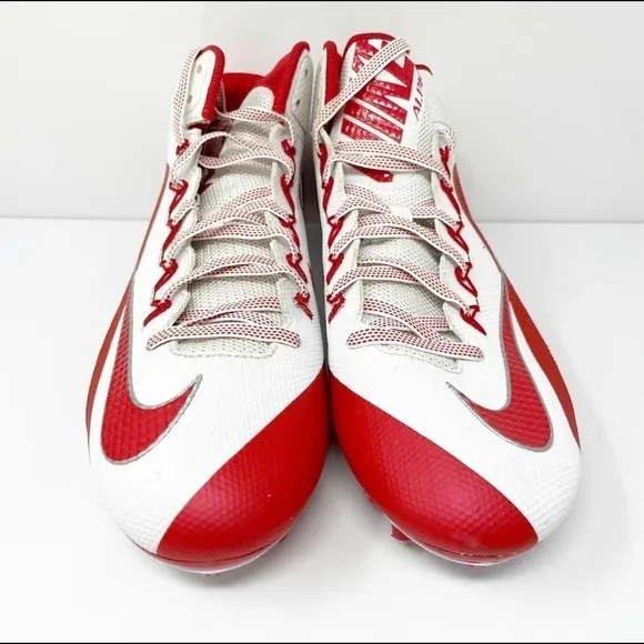 - Nike Mens Alpha Pro 2 719932-166 White Red Football Cleats Shoes Sneakers 13.5