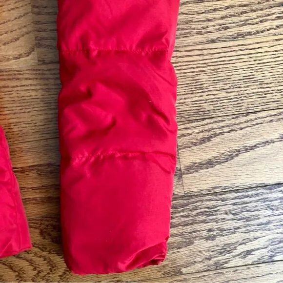 Abercrombie &amp; Fitch Down Hooded Puffer Jacket Cherry Red Women’s Size XS