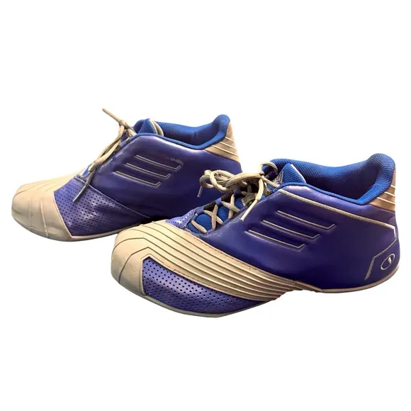 Adidas 2001 Basketball T MAC Shoes Royal Blue and Gray Senior Size 10 GUC
