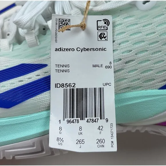 Adidas Adizero Cybersonic Mens 8.5 HC Hard Court Tennis Shoes Multicolor ID8562