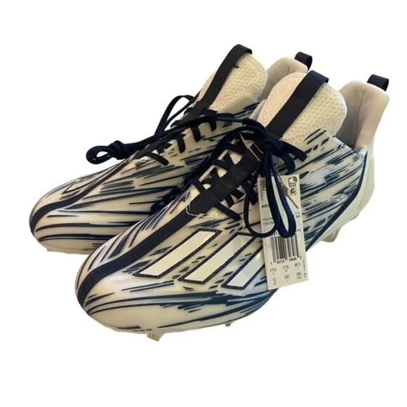 Adidas Adizero Football Lacrosse Cleats White Blue Striped GZ6912 Men Size 12