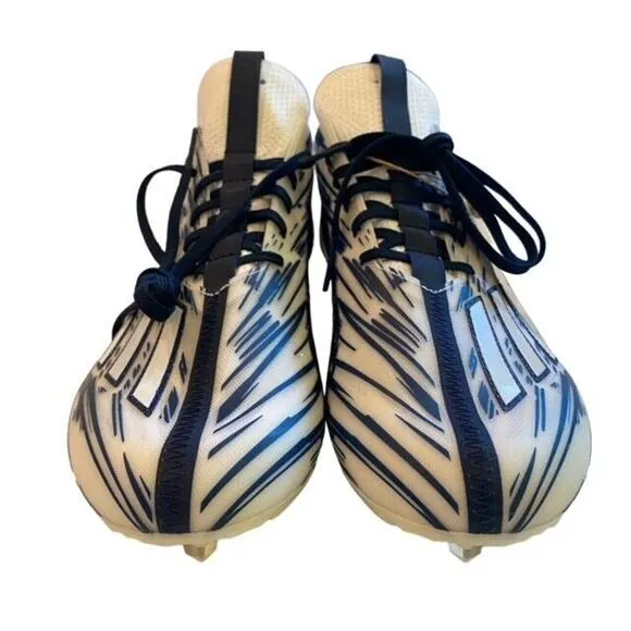 Adidas Adizero Football Lacrosse Cleats White Blue Striped GZ6912 Men Size 12