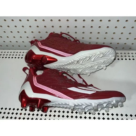 Adidas AdiZero Mens Football Cleats Size 10.5 Power Red White HP8749