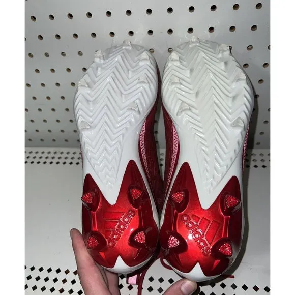 Adidas AdiZero Mens Football Cleats Size 10.5 Power Red White HP8749