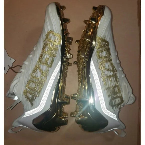 Adidas AdiZero Primeknit Football Cleats GX5122 White/Gold Men's size 9.5 NWOB