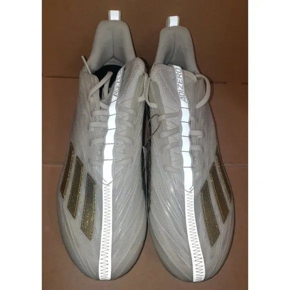 Adidas AdiZero Primeknit Football Cleats GX5122 White/Gold Men's size 9.5 NWOB
