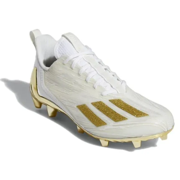 Adidas AdiZero Primeknit Football Cleats GX5122 White/Gold Men's size 9.5 NWOB