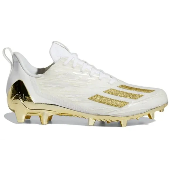 Adidas AdiZero Primeknit Football Cleats GX5122 White/Gold Men's size 9.5 NWOB