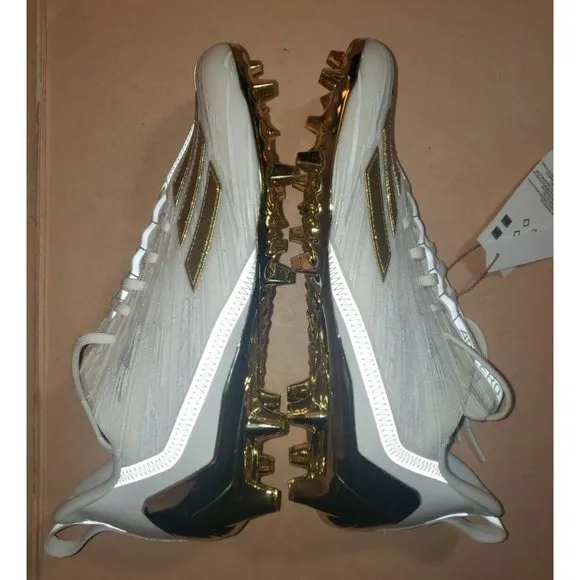 Adidas AdiZero Primeknit Football Cleats GX5122 White/Gold Men's size 9.5 NWOB
