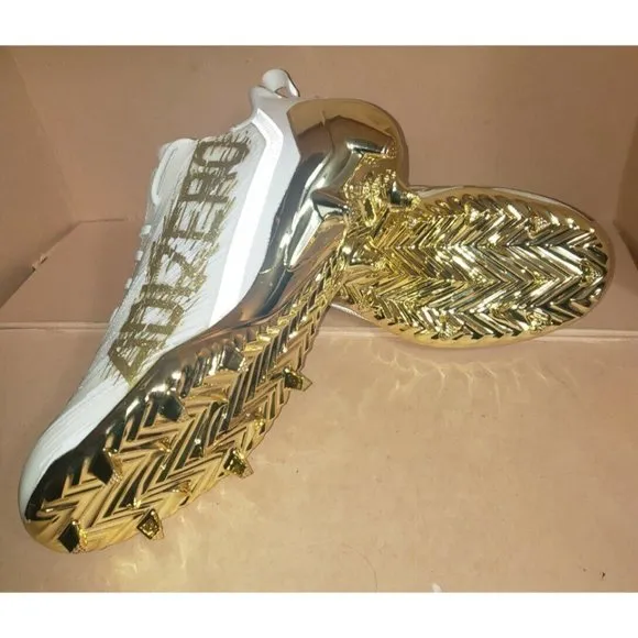 Adidas AdiZero Primeknit Football Cleats GX5122 White/Gold Men's size 9.5 NWOB