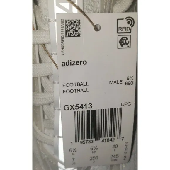 Adidas AdiZero Primeknit Football Cleats GX5413 White Men's sizes 7 &amp; 10 NWOB