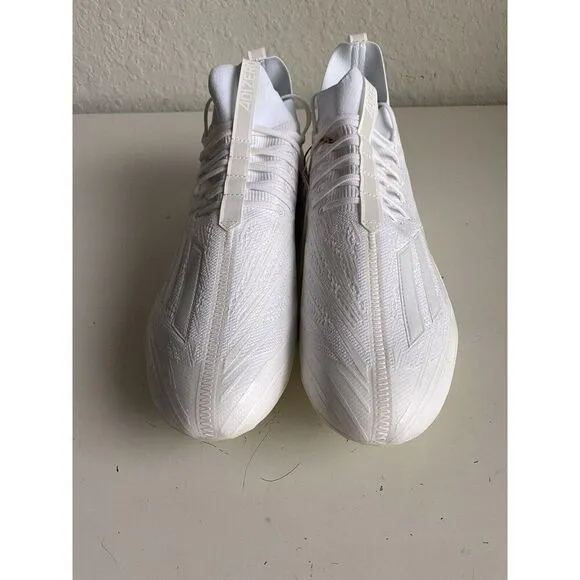Adidas ADIZERO Primeknit Triple White Chrome Football Cleats GX5420 Men’s Sz 15