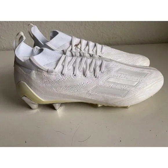 Adidas ADIZERO Primeknit Triple White Chrome Football Cleats GX5420 Men’s Sz 15