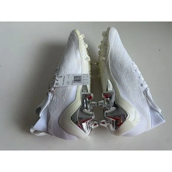 Adidas ADIZERO Primeknit Triple White Chrome Football Cleats GX5420 Men’s Sz 15