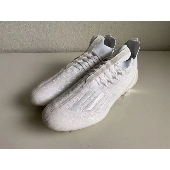 Adidas ADIZERO Primeknit Triple White Chrome Football Cleats GX5420 Men’s Sz 15