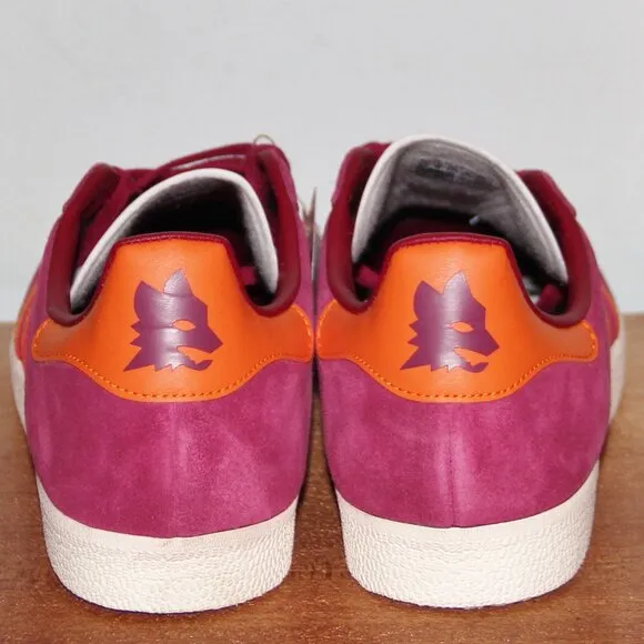 Adidas AS Roma x Gazelle 'Home Kit' Shoes Mens 9.5 Burgundy Orange