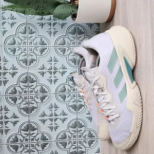 Adidas Barricade Parley Women's Low Top Tennis Shoes White Orbit Grey Mint' Sz 9