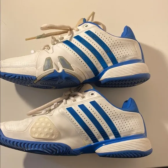 Adidas Barricade White and Blue Tennis Shoes Men’s 7.5