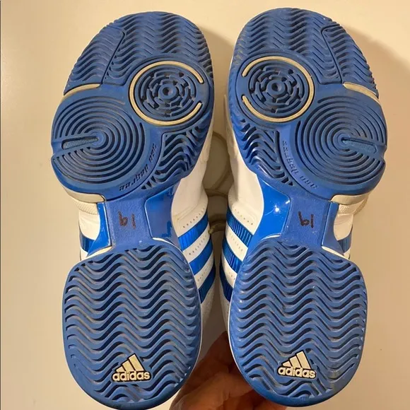 Adidas Barricade White and Blue Tennis Shoes Men’s 7.5