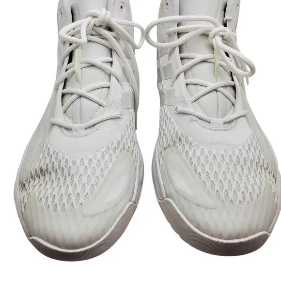 Adidas Basketball Shoes Mid Top White Athletic Sneakers Men Size 13.5
