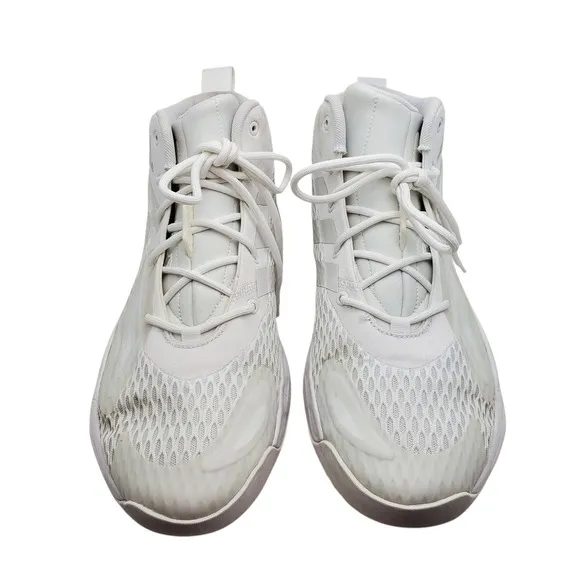 Adidas Basketball Shoes Mid Top White Athletic Sneakers Men Size 13.5