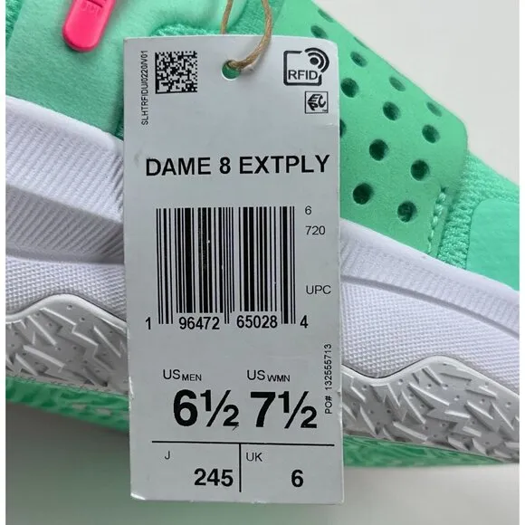 adidas Dame 8 EXTPLY Womens 7.5 Mens 6.5 Pulse Mint Basketball Shoes ID5677