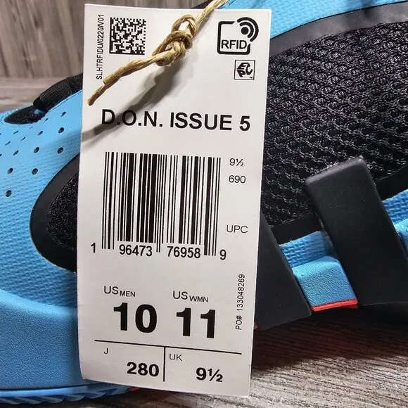 Adidas D.O.N. Issue #5 Bright Cyan - IE8325 - Men's Size 10 NEW!!