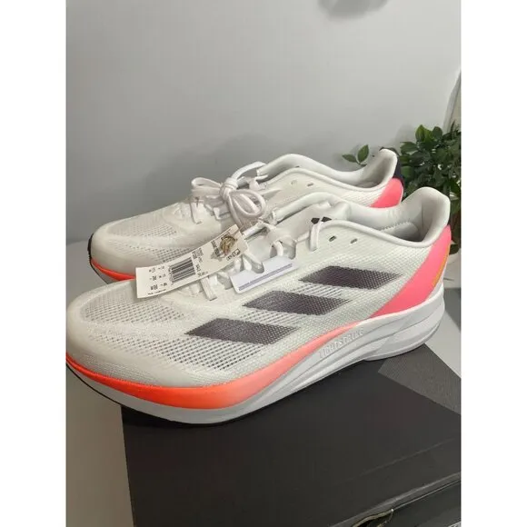 Adidas Duramo Speed M Mens Running Shoes 11.5 White&amp;Pink Lightweight Mesh Upper