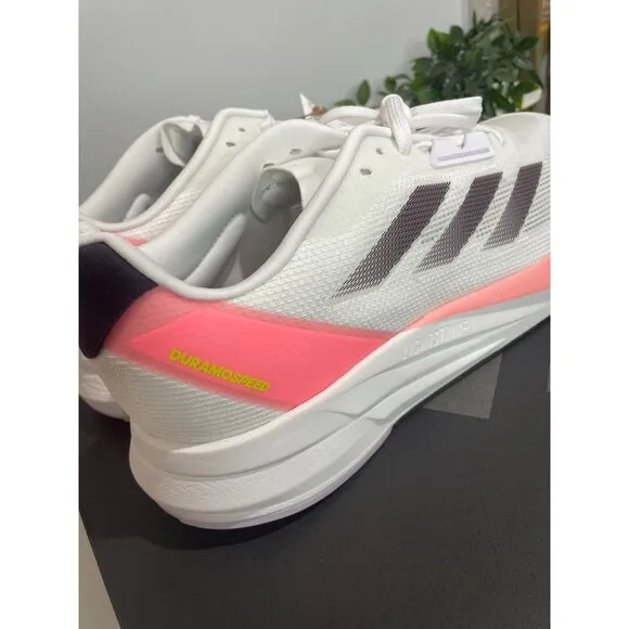 Adidas Duramo Speed M Mens Running Shoes 11.5 White&amp;Pink Lightweight Mesh Upper