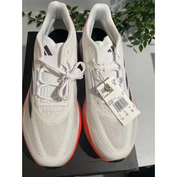 Adidas Duramo Speed M Mens Running Shoes 11.5 White&amp;Pink Lightweight Mesh Upper