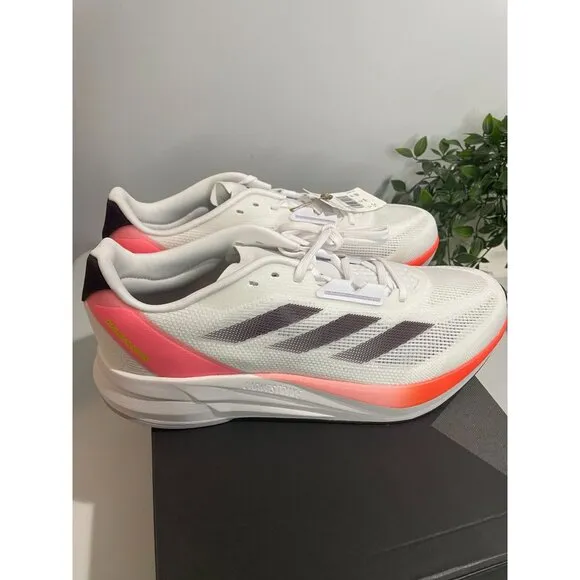 Adidas Duramo Speed M Mens Running Shoes 11.5 White&amp;Pink Lightweight Mesh Upper