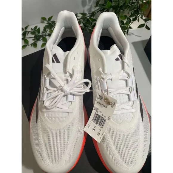 Adidas Duramo Speed M Mens Running Shoes 11.5 White&amp;Pink Lightweight Mesh Upper