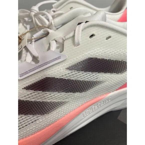 Adidas Duramo Speed M Mens Running Shoes 11.5 White&amp;Pink Lightweight Mesh Upper