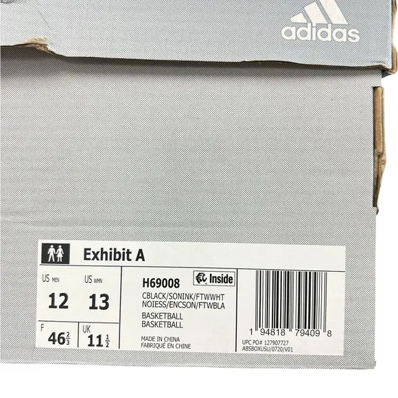 Adidas Exhibit A Black/Blue/Yellow/White Basketball Sneaker H69008 Mens Size 12