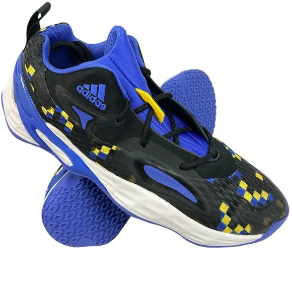 Adidas Exhibit A Black/Blue/Yellow/White Basketball Sneaker H69008 Mens Size 12