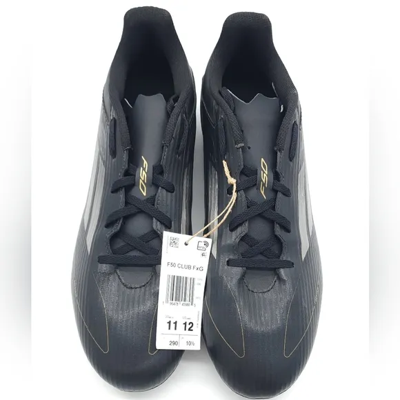 Adidas F50 Club FxG Black/Carbon Fiberskin Multi-Ground Soccer Men's US Size 11
