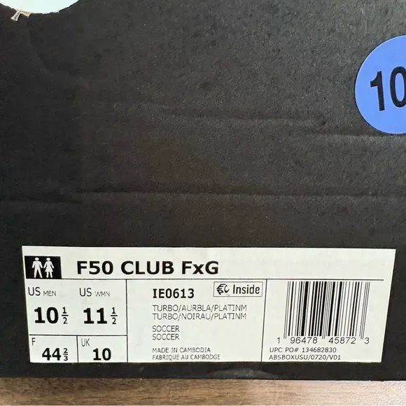 adidas F50 Club FxG Soccer Shoes Football Training Cleats IE0613 Men Sz 10.5