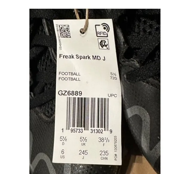 Adidas Freak Spark MD Cleat Unisex Youth Child Kid Football‎ Shoe Size 6 NEW WT