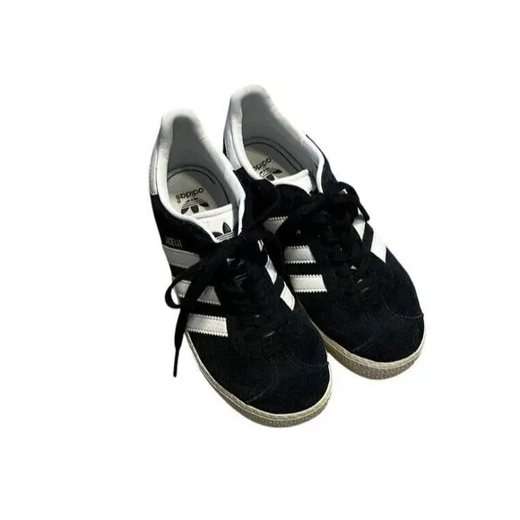 adidas Gazelle Sneakers Black Suede Big Kid Size 3 Tennis Shoes Soccer Unisex