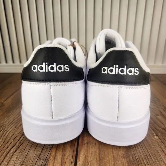 Adidas Grand Court 2.0 Mens 11 White Black Leather Tennis Sneakers Shoes GW9195