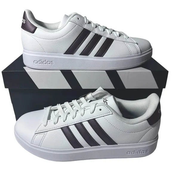 Adidas Grand Court 2.0 NWT white &amp; brown shoes women’s 7
