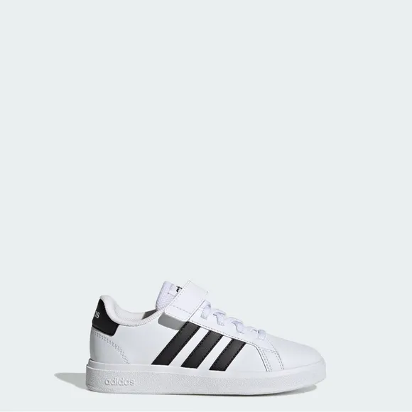 Adidas Grand Court 2.0 white &amp; black shoes boys size 2 NWT