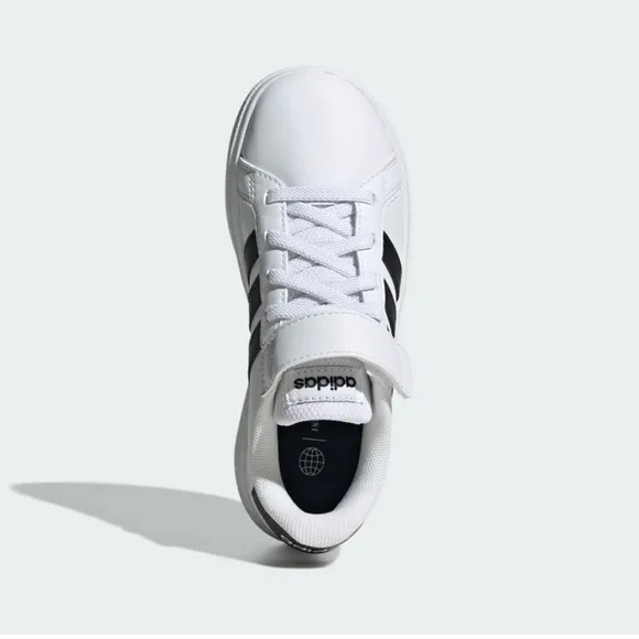Adidas Grand Court 2.0 white &amp; black shoes boys size 2 NWT