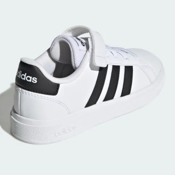 Adidas Grand Court 2.0 white &amp; black shoes boys size 2 NWT