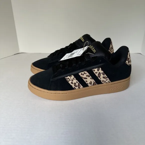 Adidas Grand Court Alpha 00s Black Brown Leopard Shoes Women's Sizes 11 JS2886