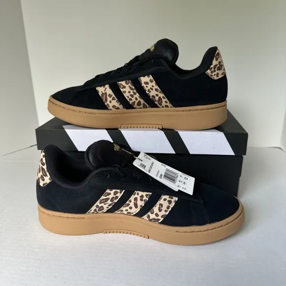 Adidas Grand Court Alpha 00s Black Brown Leopard Shoes Women's Sizes 11 JS2886