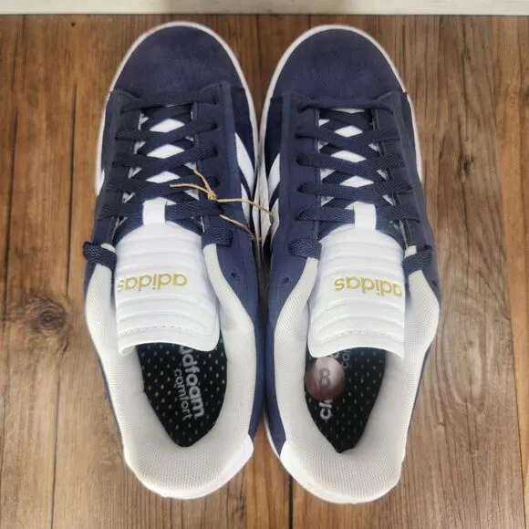 Adidas Grand Court Alpha Mens Sz 8 Blue Suede Sport Tennis Sneakers Shoes IE1453