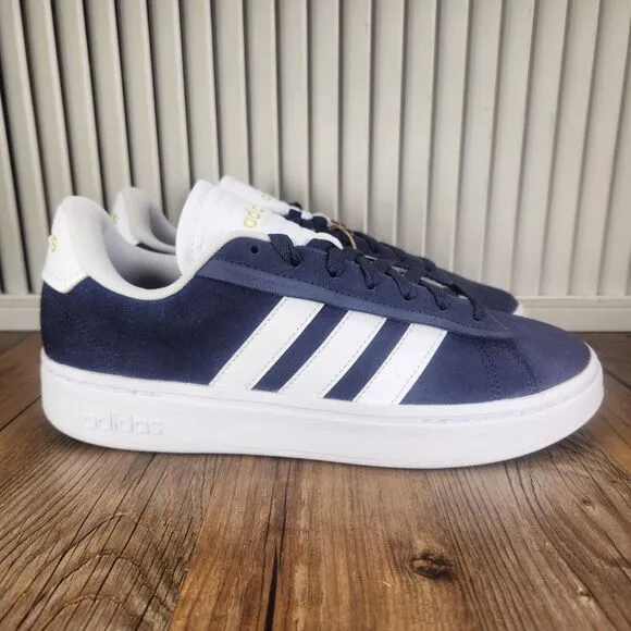 Adidas Grand Court Alpha Mens Sz 8 Blue Suede Sport Tennis Sneakers Shoes IE1453