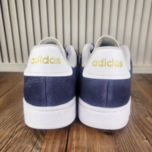 Adidas Grand Court Alpha Mens Sz 8 Blue Suede Sport Tennis Sneakers Shoes IE1453